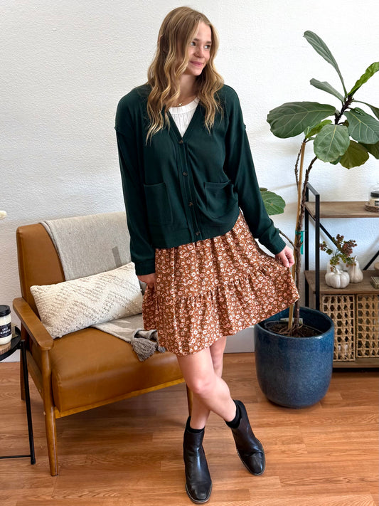 Ditsy Mocha Skirt