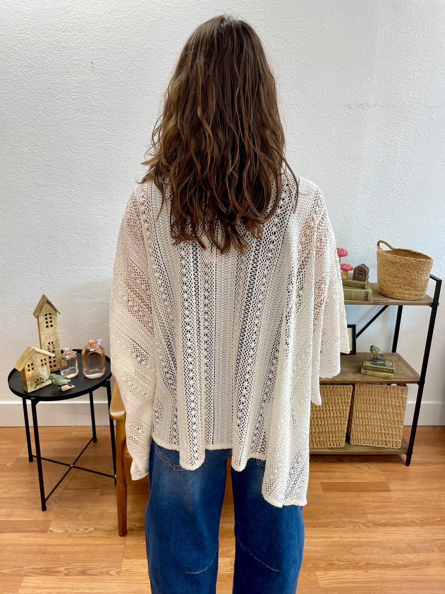 White Embroidered Duster - Terra Cottage