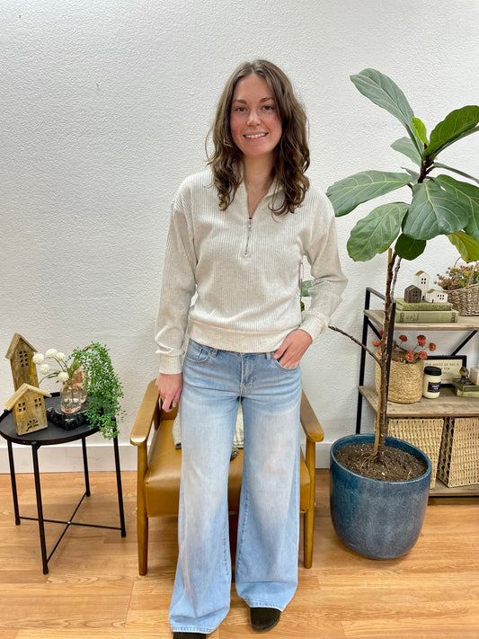 RISEN Slouchy Light Wash Wide Leg Jeans - Terra Cottage