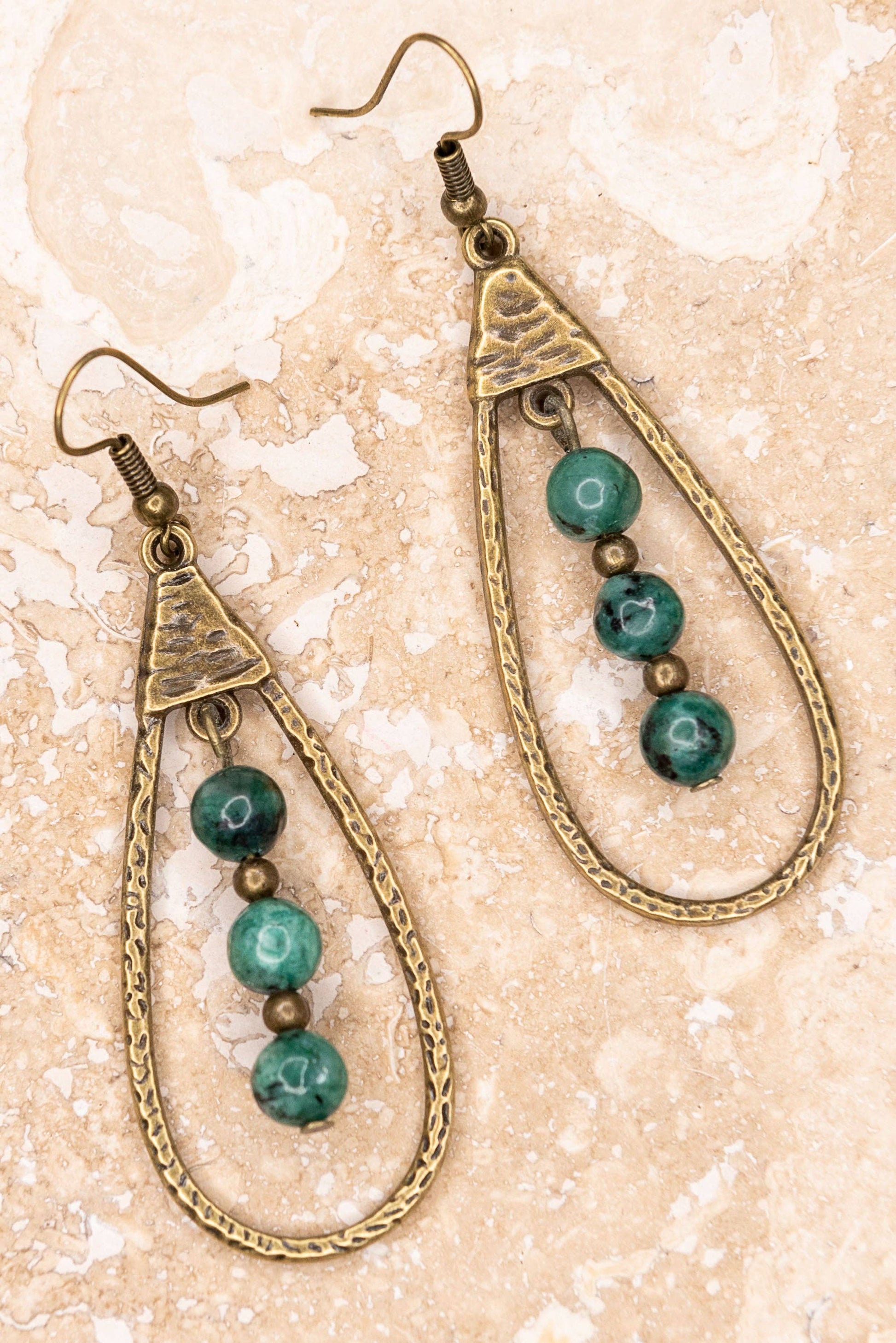 Sherri Earrings in African Turquoise - Terra Cottage