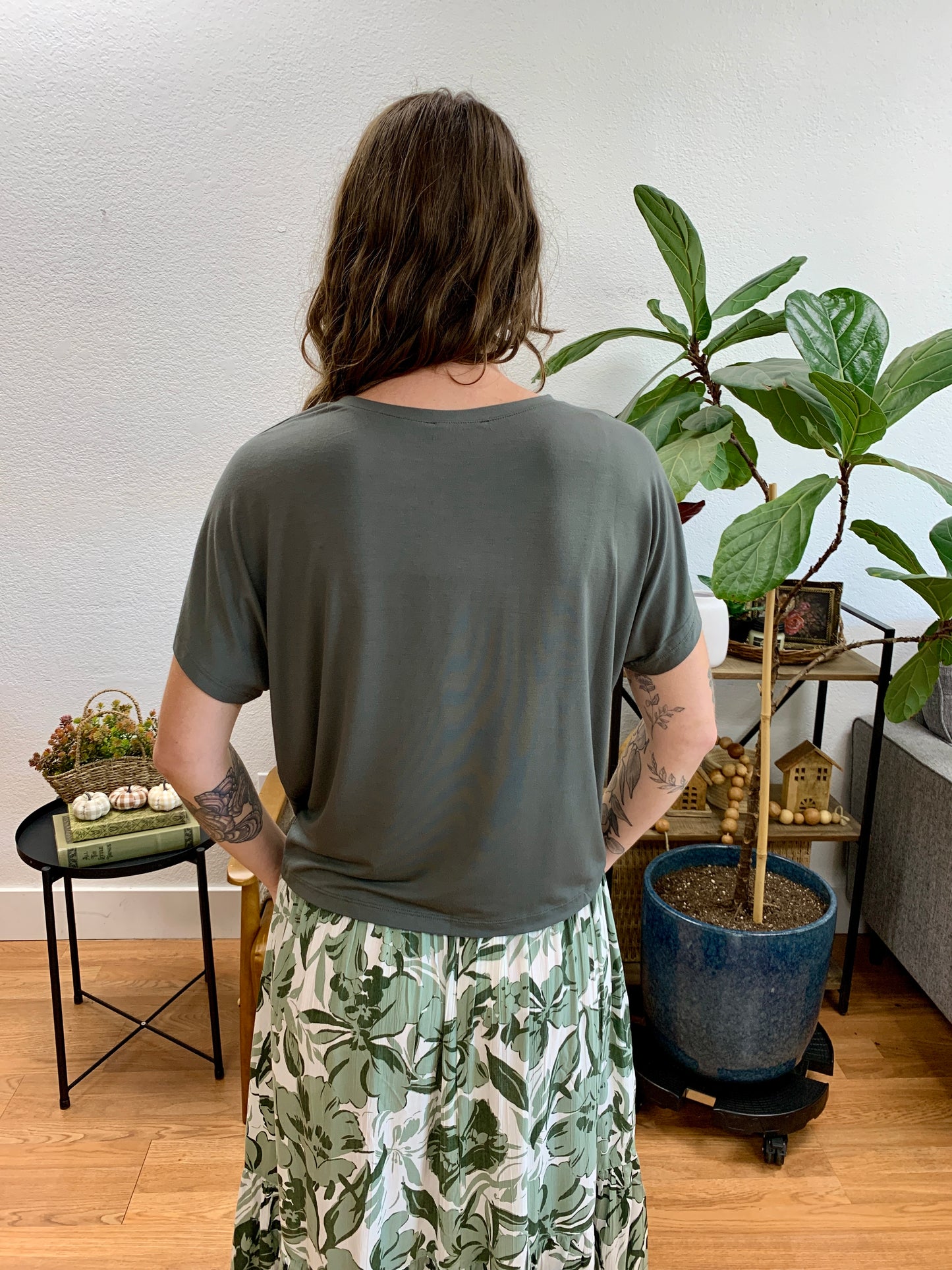Gunmetal Soft Dolman Tee