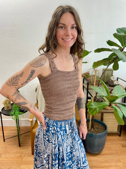 Mocha Stone Washed Tank