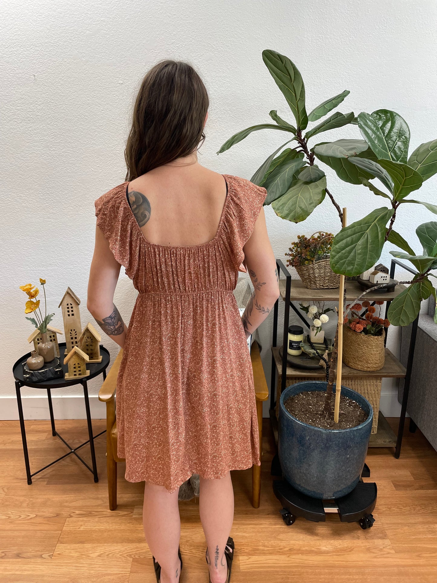 Coral Floral Dress