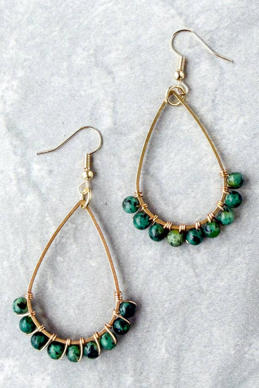 Missy Earrings: African Turquoise - Terra Cottage