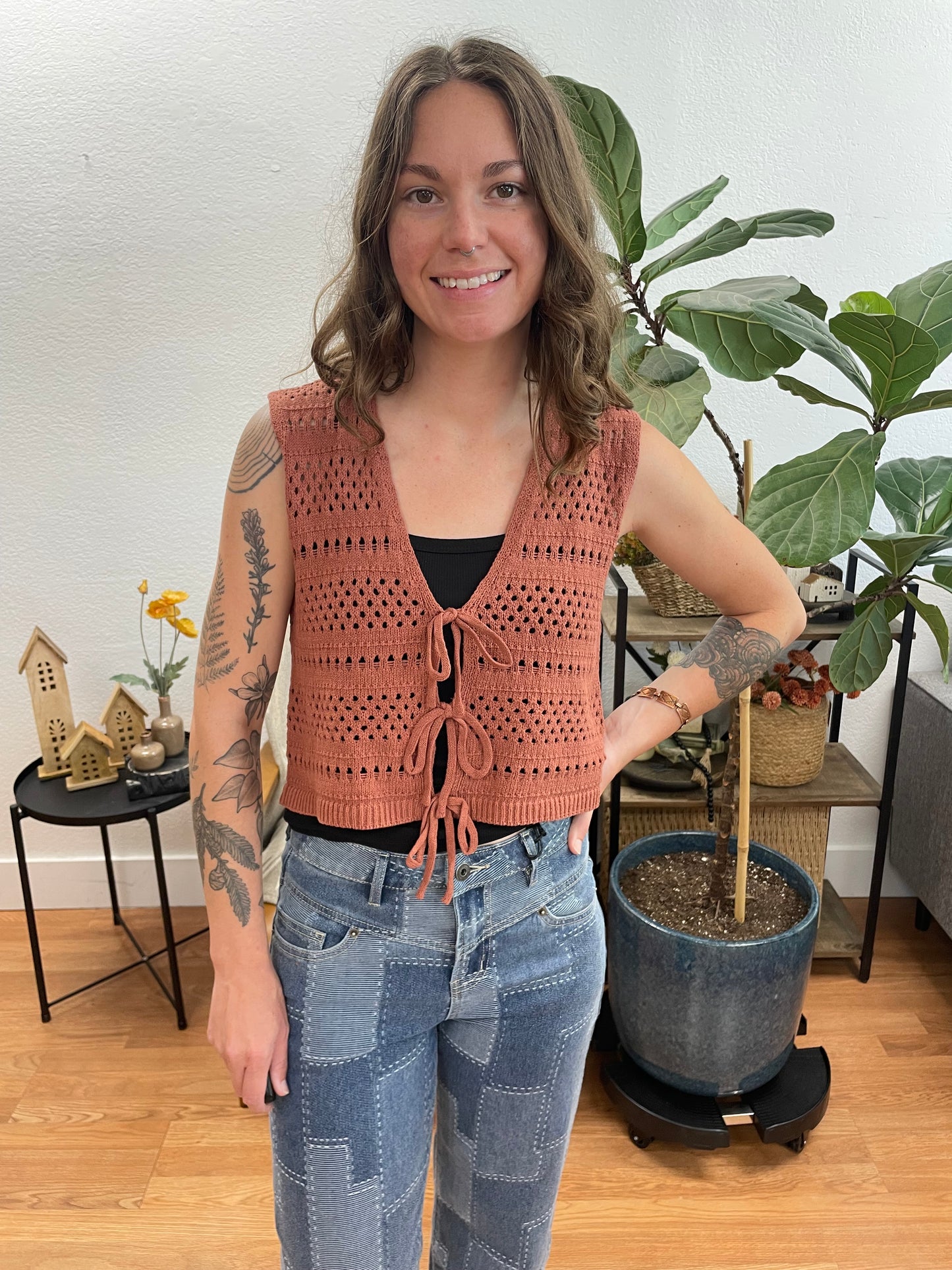 Rust Crochet Vest