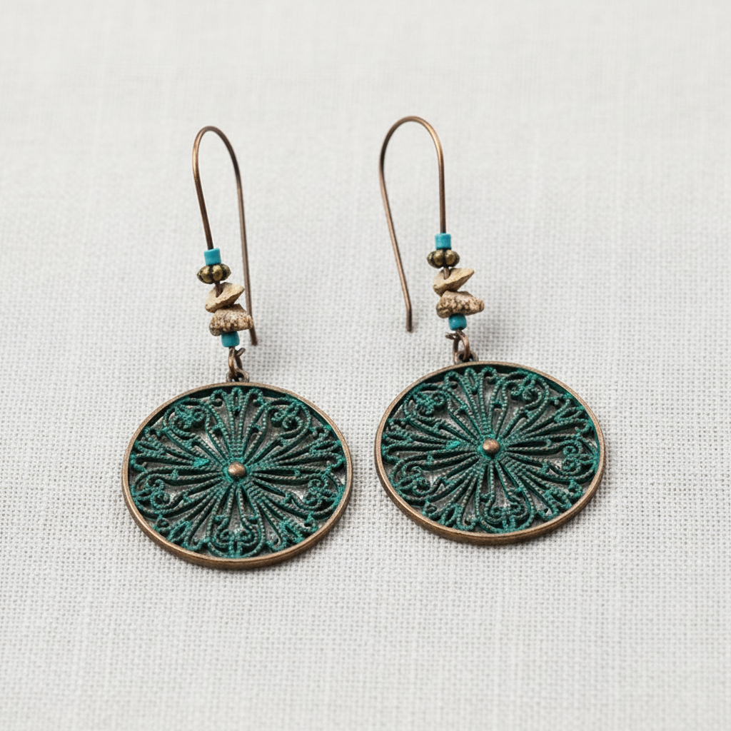 Bohemian Geometric Hollow Drop Earrings