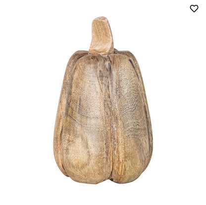 Mango Wood Pumpkin Figurine