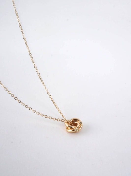 Infinity Knot Pendant Necklace: Gold