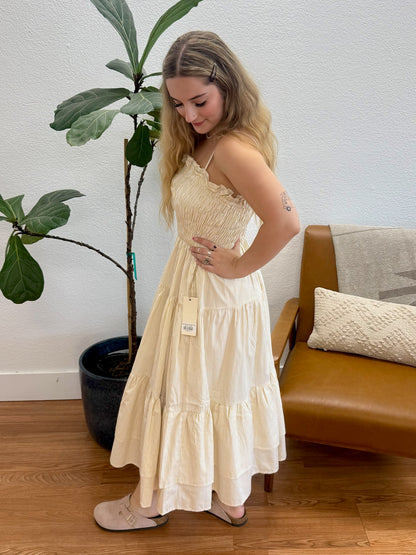 Taupe White Stripe Maxi Dress