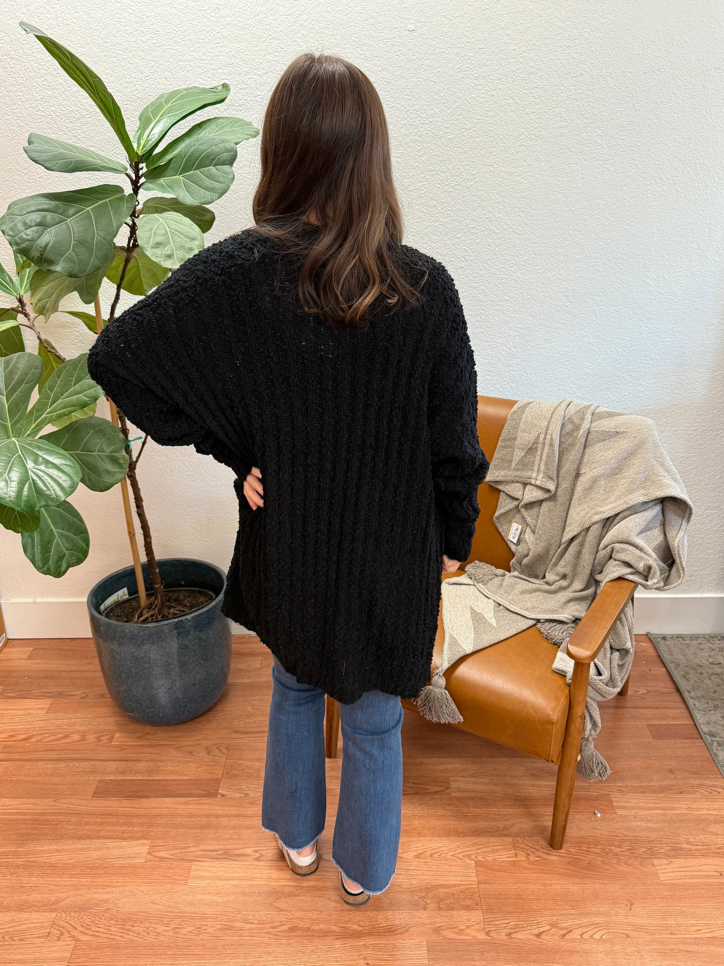 Black Popcorn Cardigan