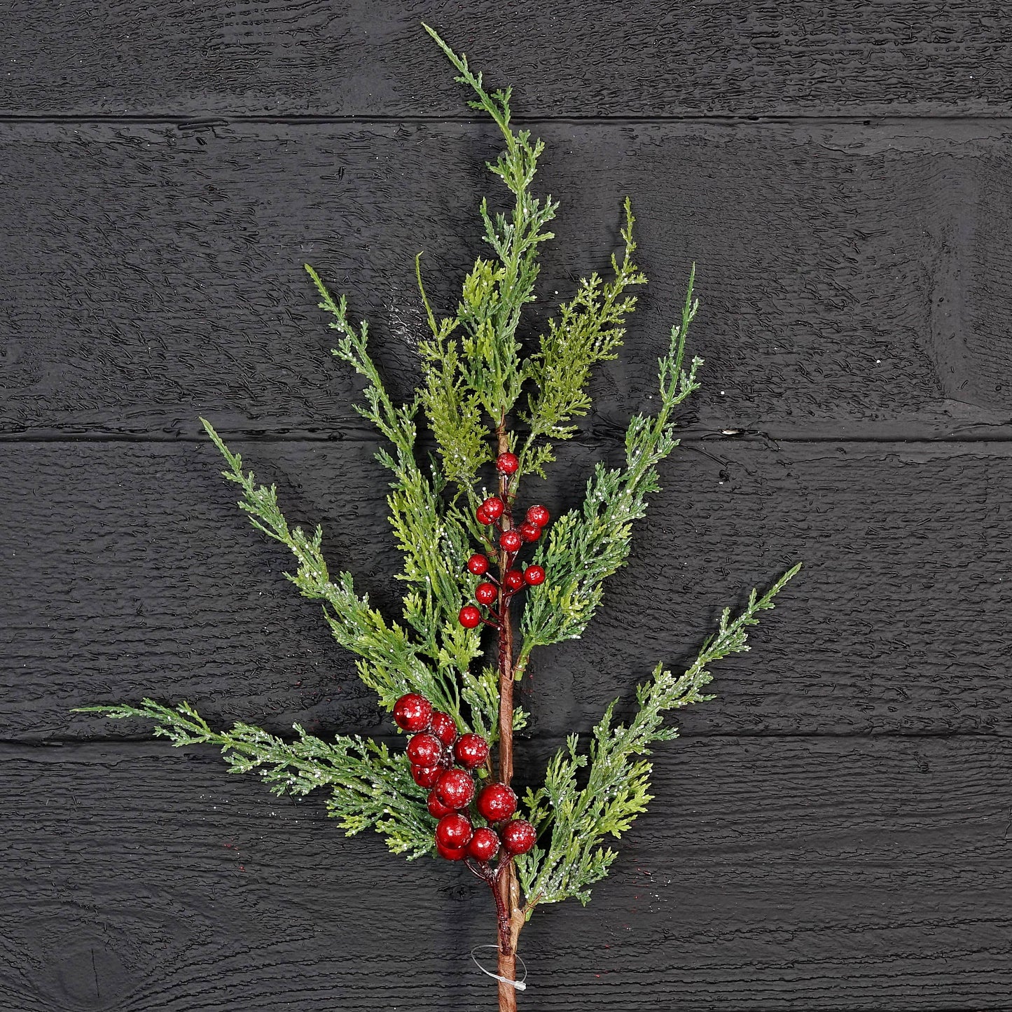 Icy Cedar Pine and Red Berry Spray