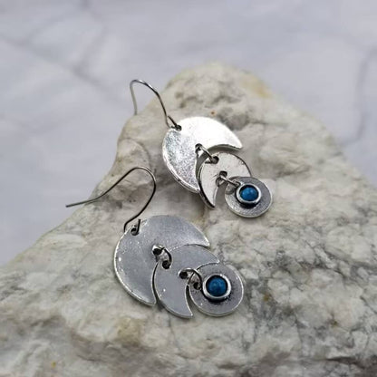 Turquoise Half Moon Dangle Earrings