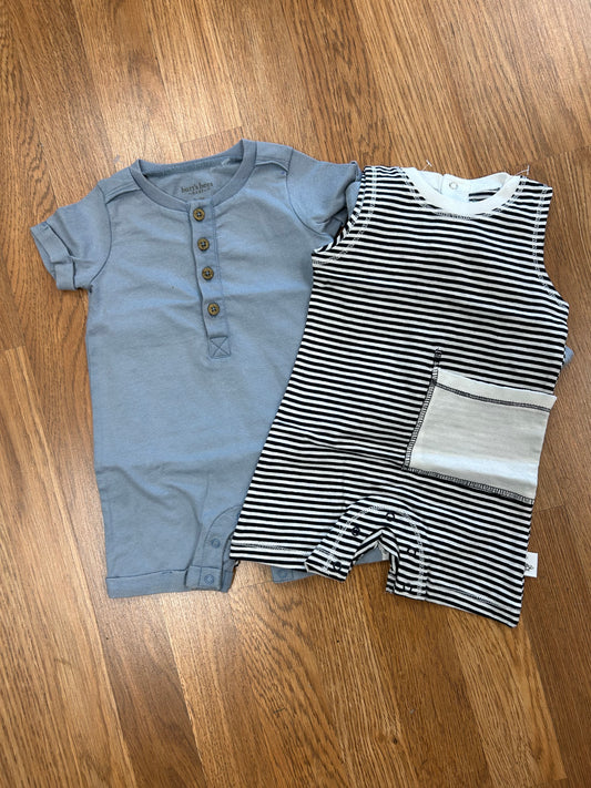 2 Pack Baby Classic Stripe Romper Set