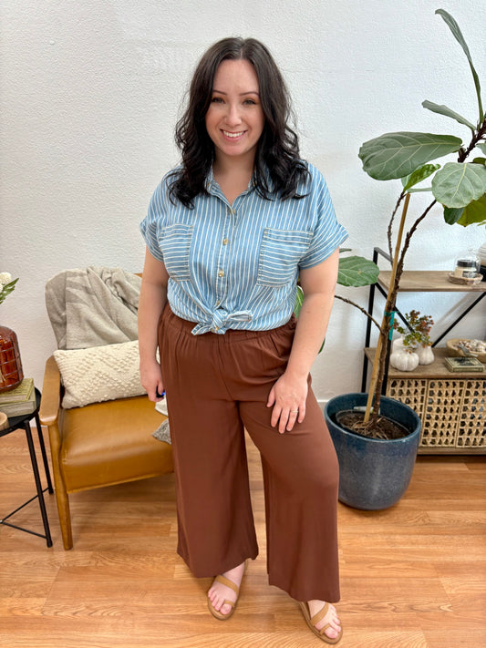 Chestnut High Waist Woven Pants