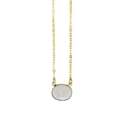 Gold Plated Necklace - Moonstone