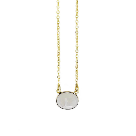 Gold Plated Necklace - Moonstone