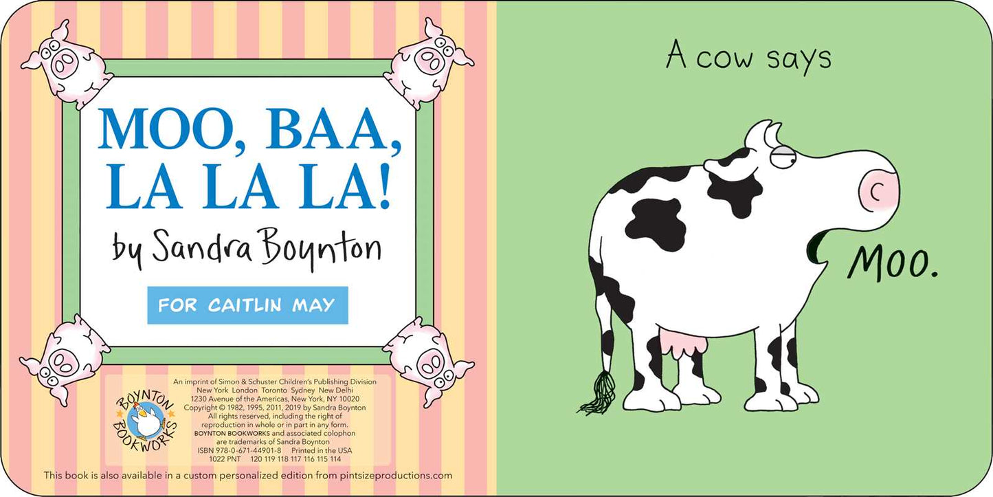 Moo, Baa, La La La! by Sandra Boynton - Board Book