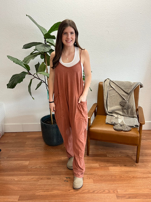 Clay Mineral Washed Jumpsuit