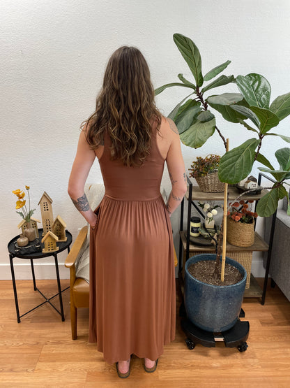 Nutshell Front Slit Midi Dress