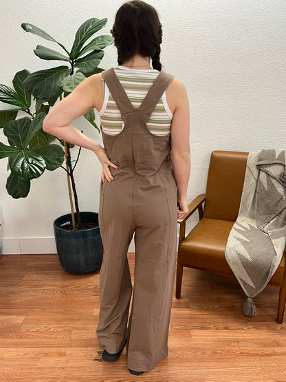 Cappuccino French Knit Wide Leg Jumpsuit