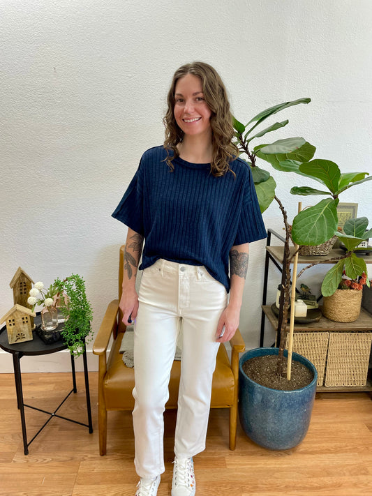 Judy Blue Straight Leg White Jeans