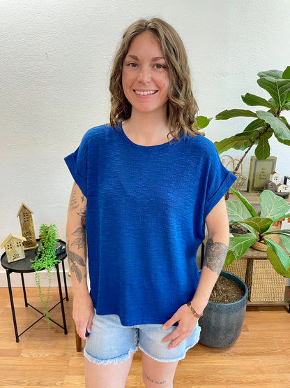 Navy Hacci Slub Tee