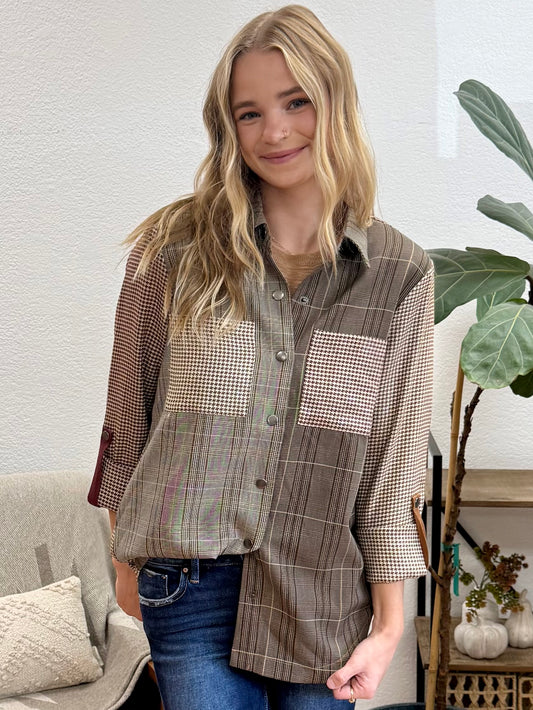Mocha Mix Plaid Jacket