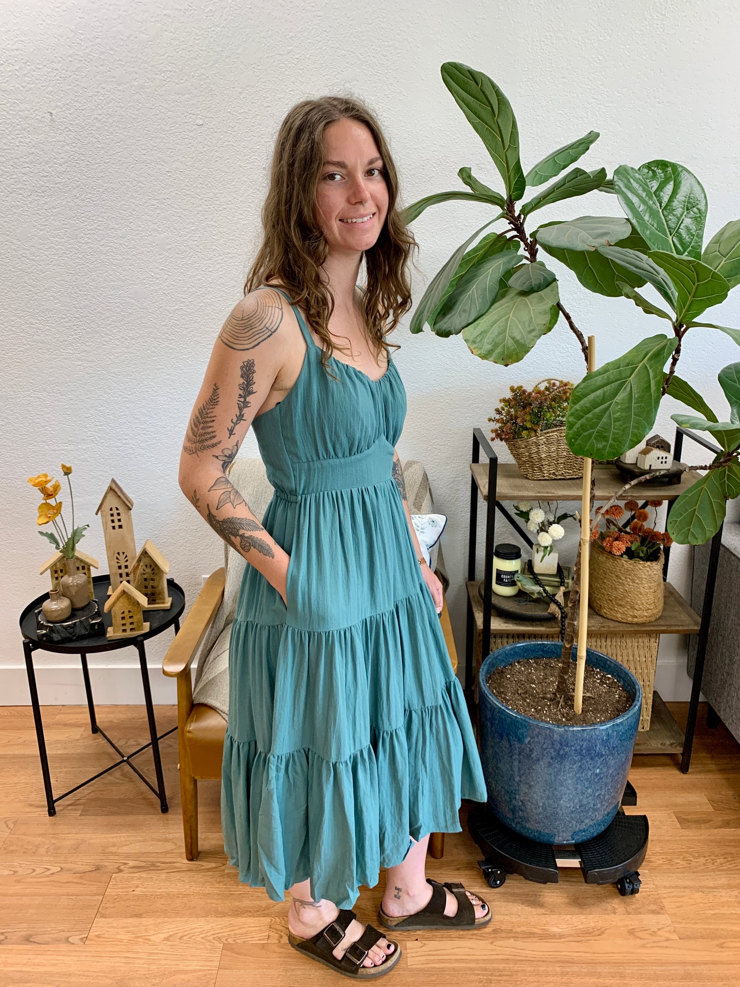 Balsam Back Tie Midi Dress