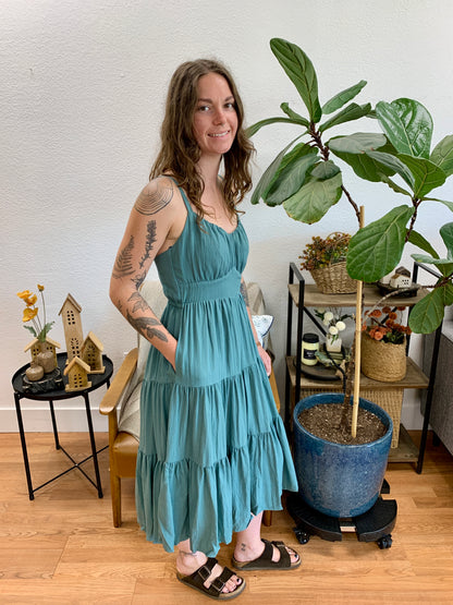 Balsam Back Tie Midi Dress