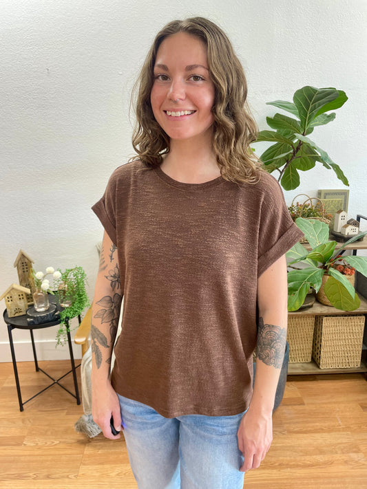 Brown Hacci Slub Tee
