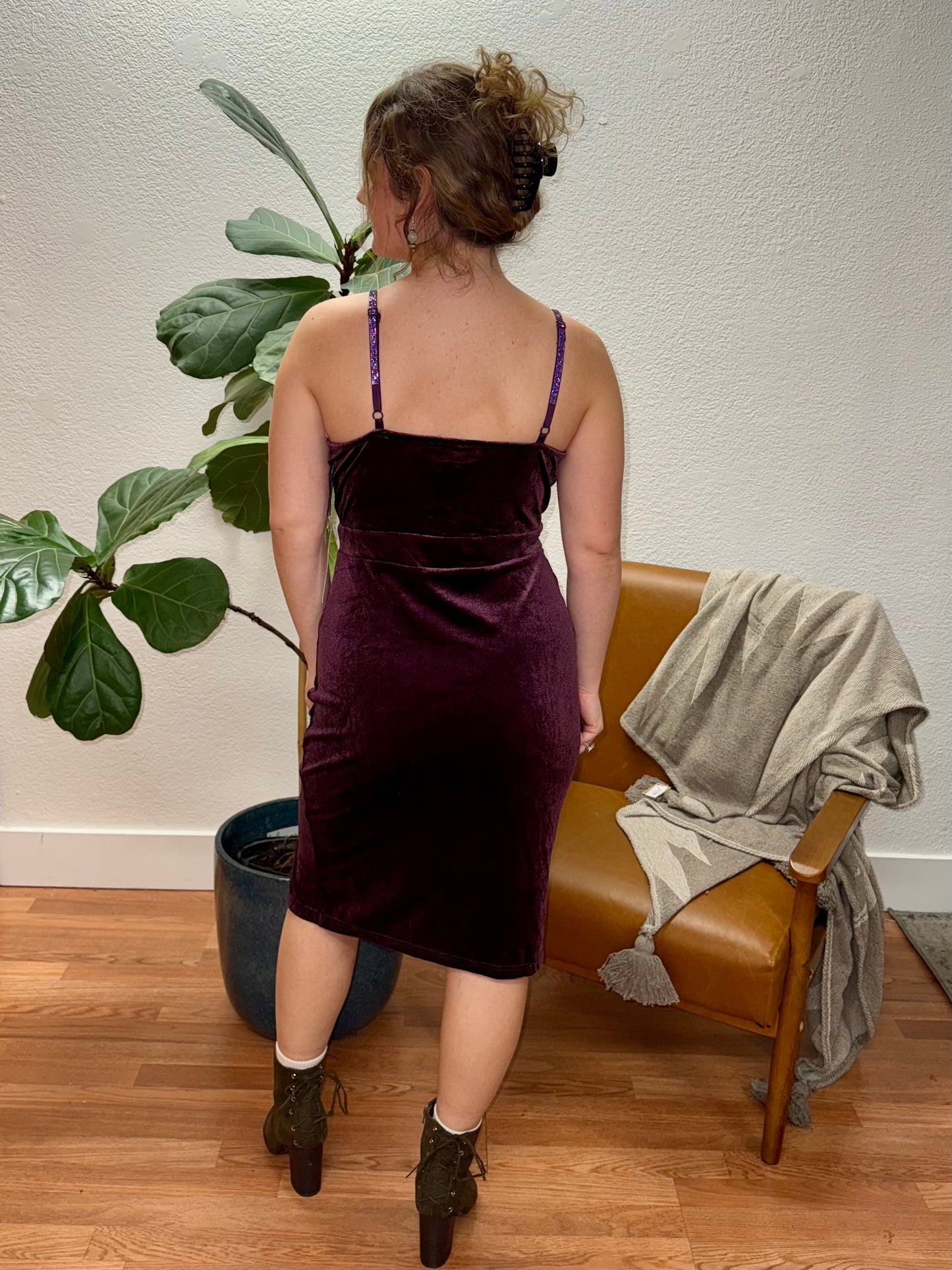 Mulberry Velvet Holiday Party Dress