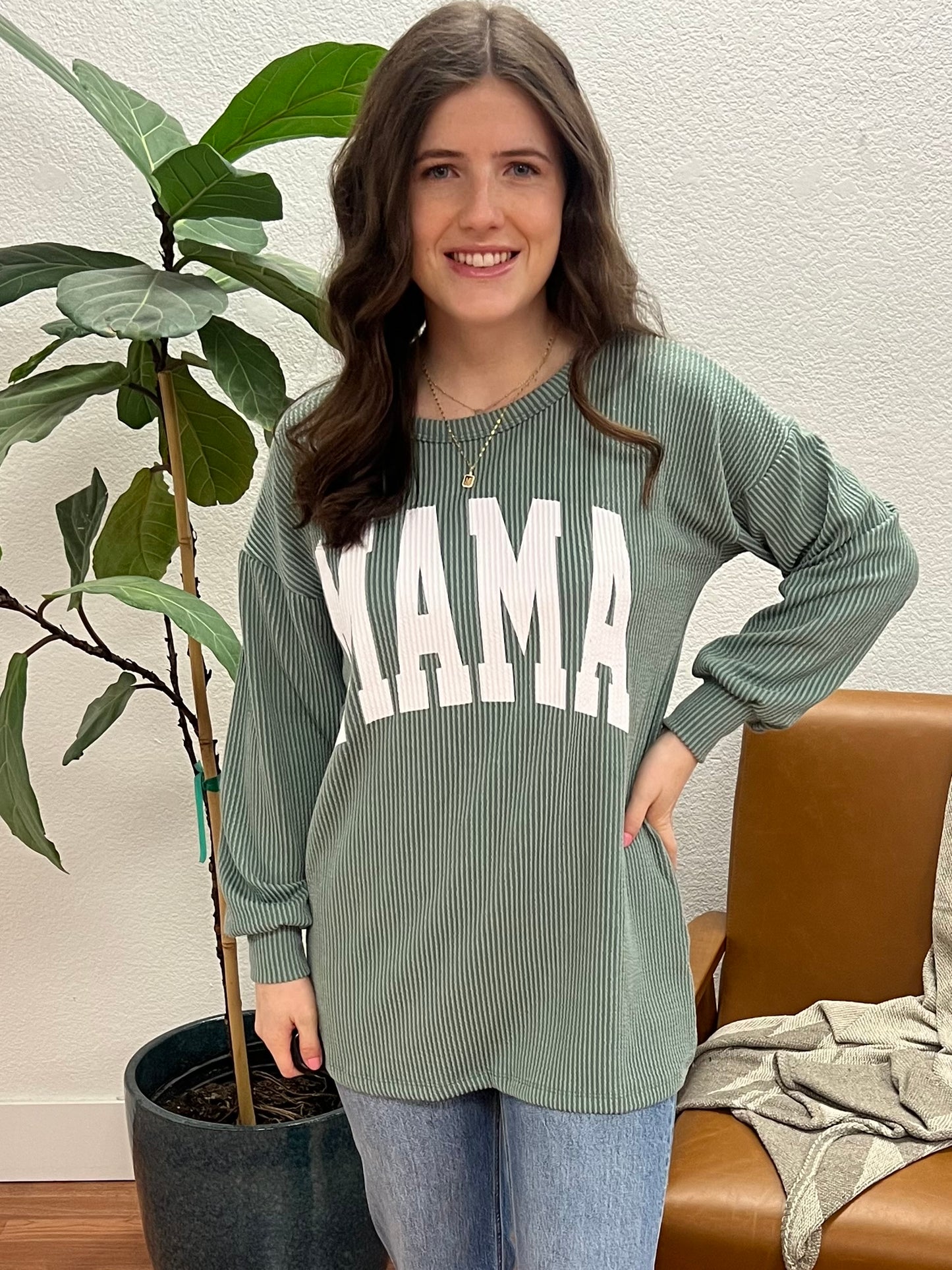 Sage Corded Mama Pullover