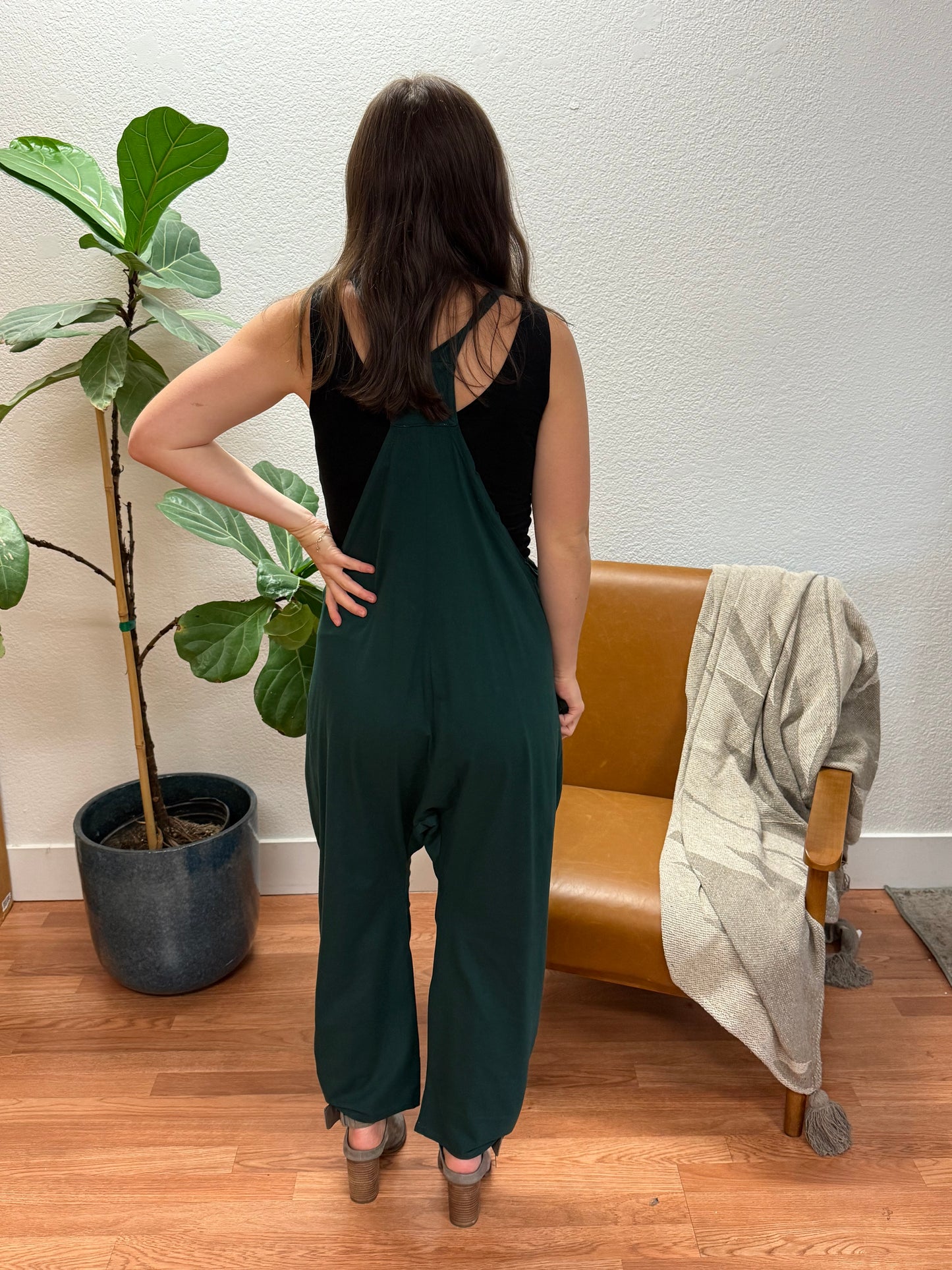 Forest Casual Knit Baggy Jumpsuit