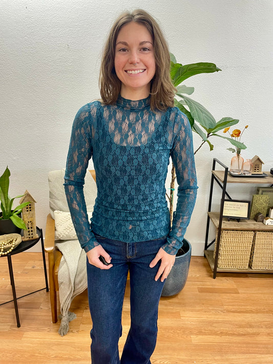 Forest Lace Layering Top