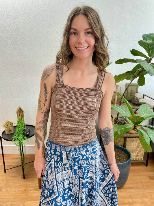 Mocha Stone Washed Tank