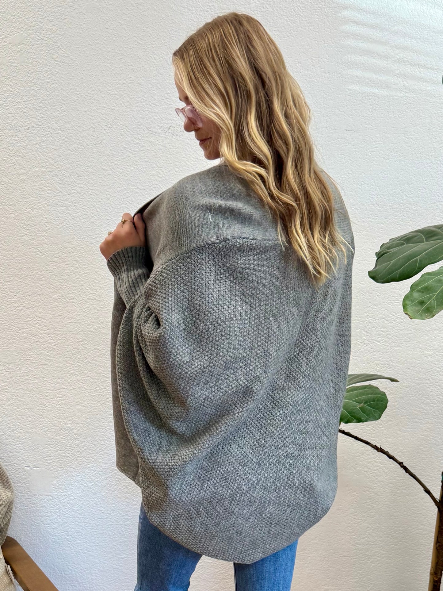 Charcoal Batwing Cardigan