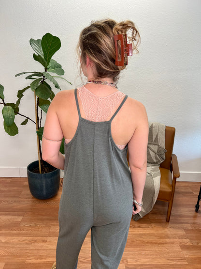 Olive Cami Relaxed Jumpsuit