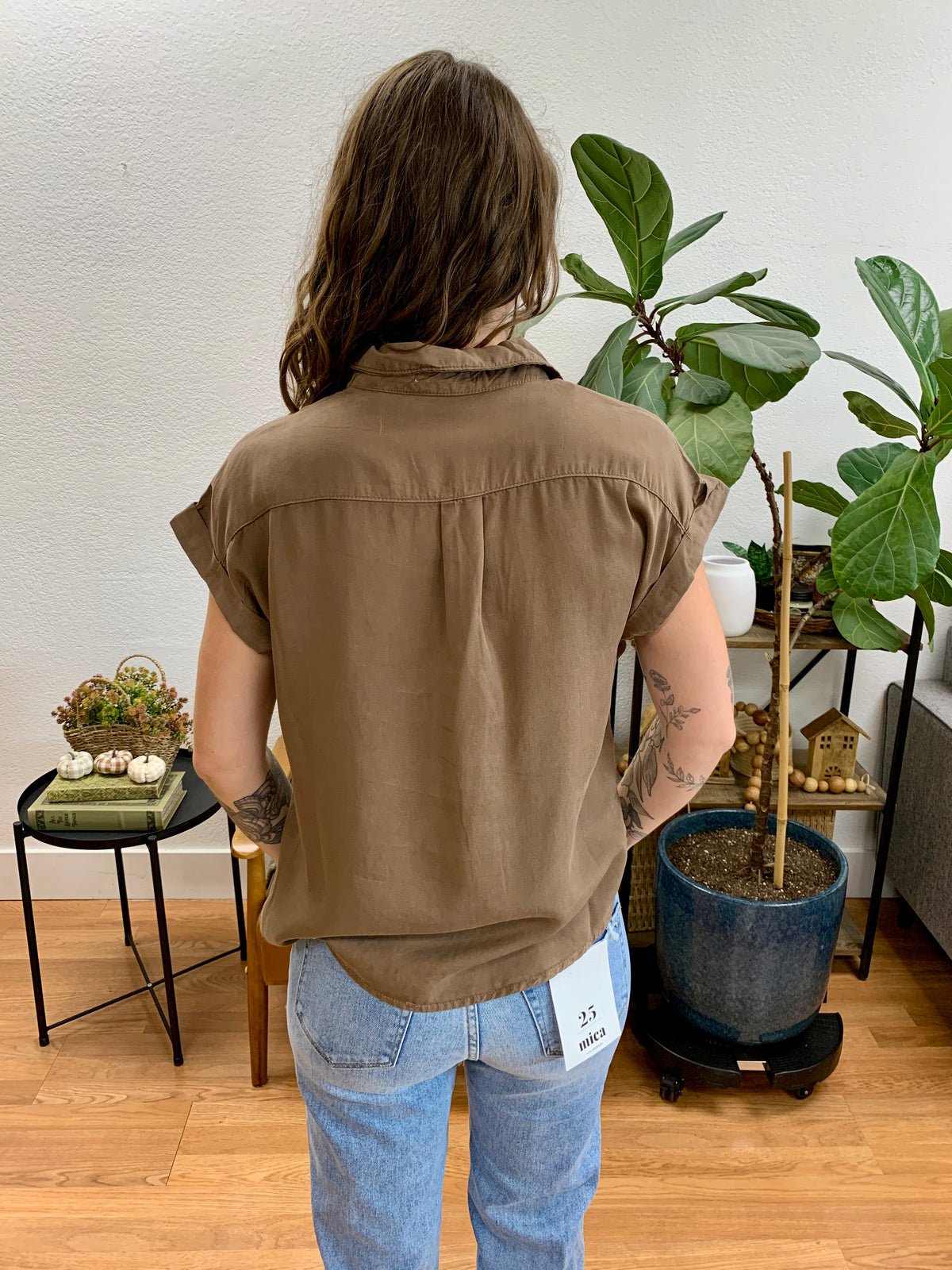 Brown Dolman Tencel Top