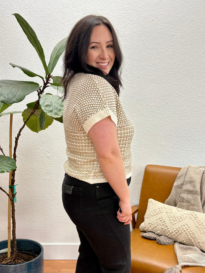 Taupe Colorblock Sweater Top