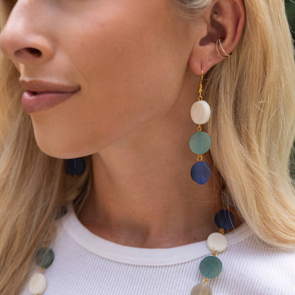 Omala Azure Coast Earrings - Triple Circle Cool