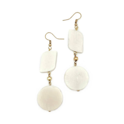 Omala Modern Monochrome Collection Earrings - White Drops