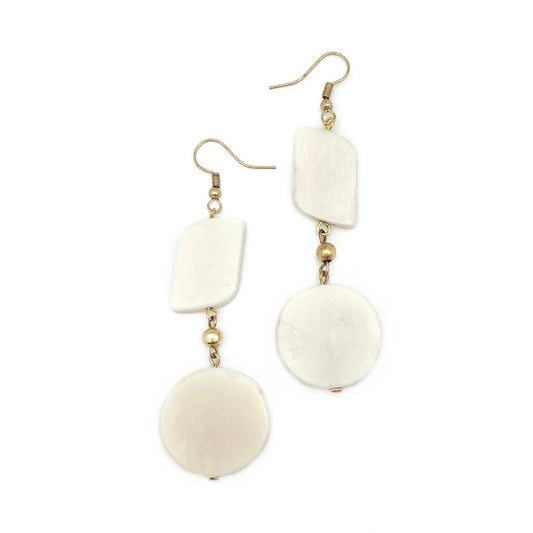 Omala Modern Monochrome Collection Earrings - White Drops