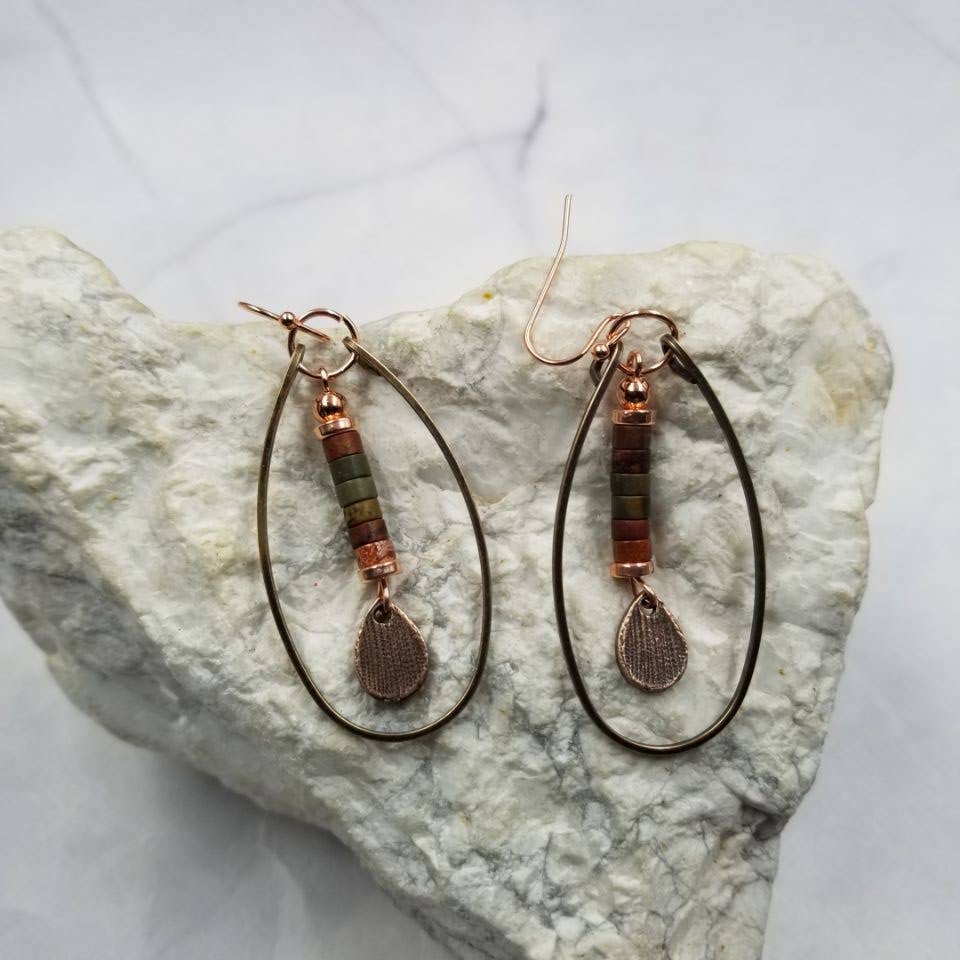 Vintage Turquoise Bead Dangle Earrings
