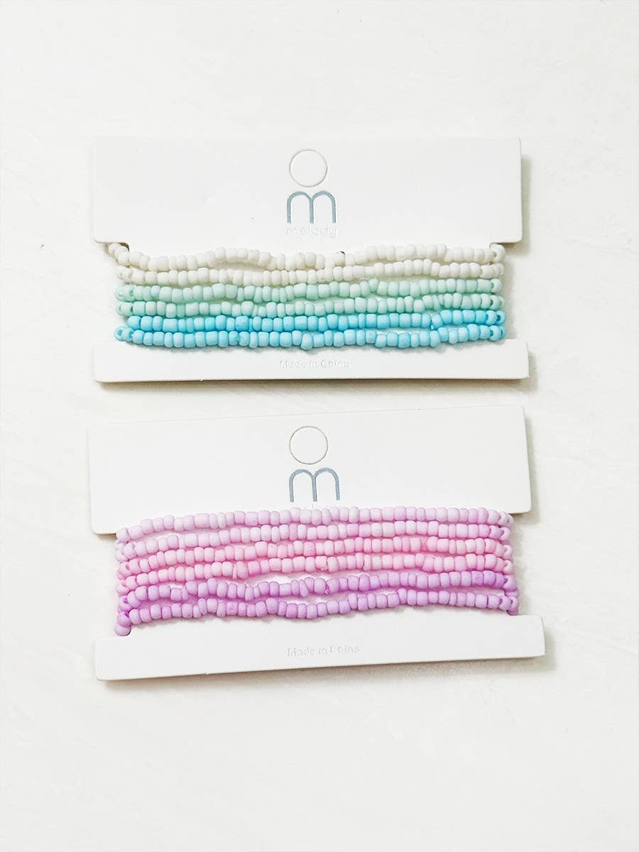 Soft Tone Stacked Seed Bead Bracelet
