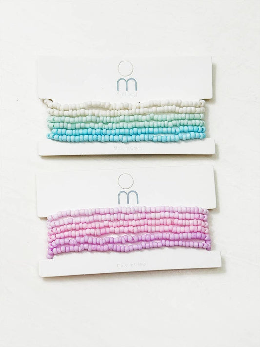 Soft Tone Stacked Seed Bead Bracelet