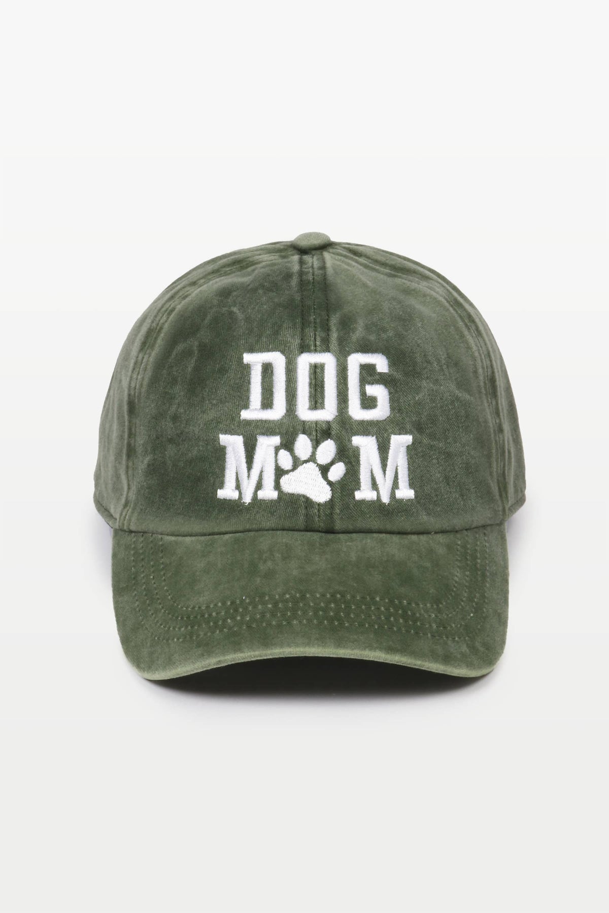 Olive Dog Mom Embroidered Baseball Cap