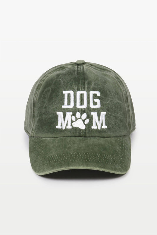 Olive Dog Mom Embroidered Baseball Cap