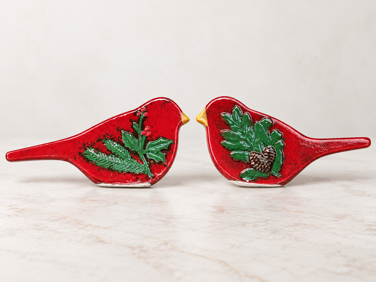 Red Ceramic Bird