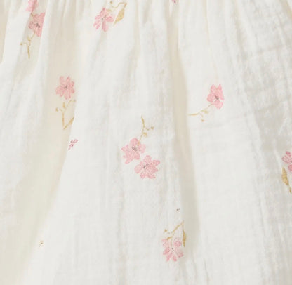Girls Floral Muslin Baby Romper