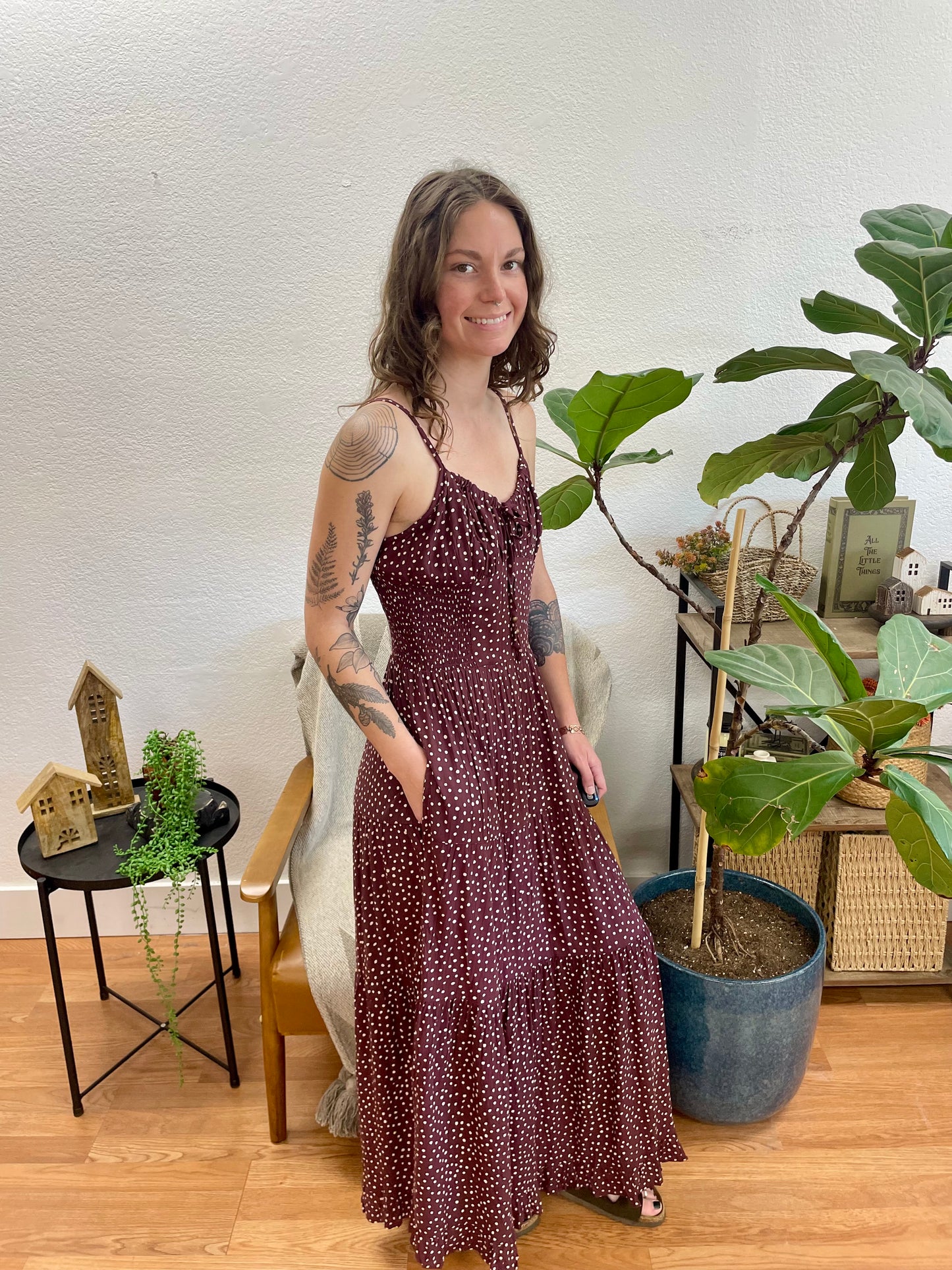 Chocolate Polka Dot Corset Dress